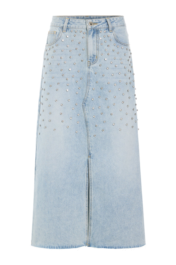 HUNKØN Priya Gem Skirt Nederdele Light Denim