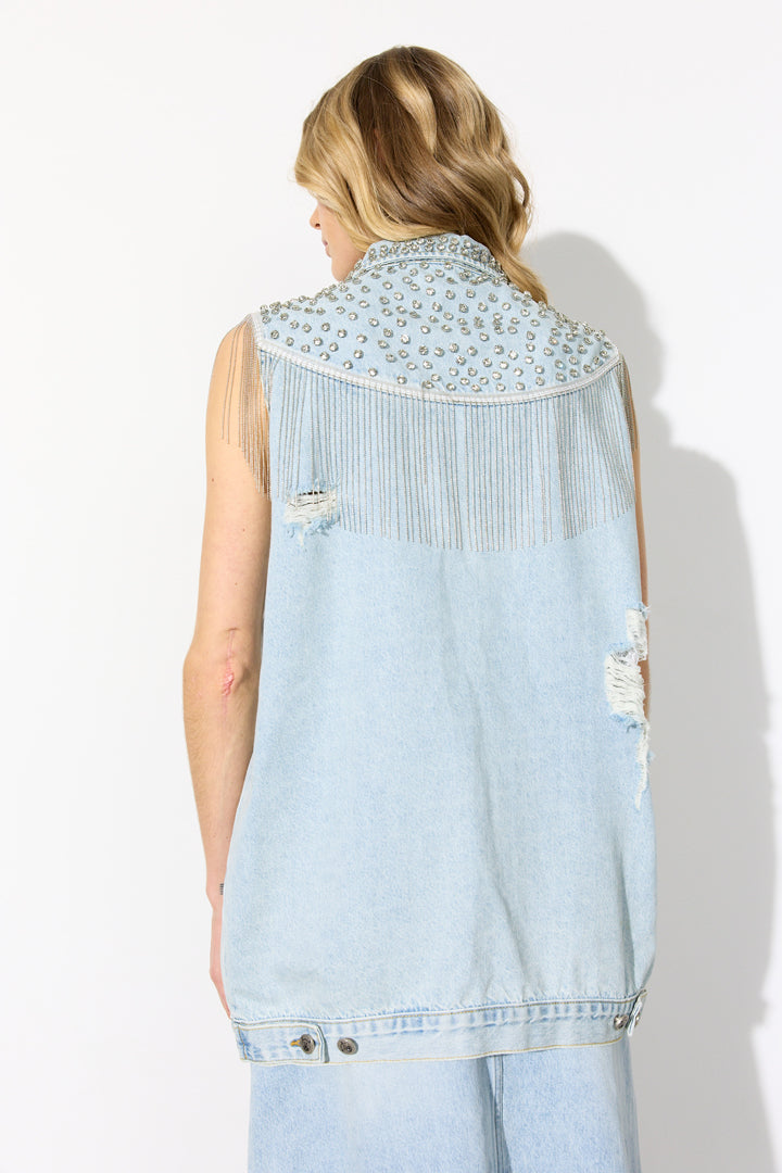 HUNKØN Priya Gem Vest Vests Light Denim