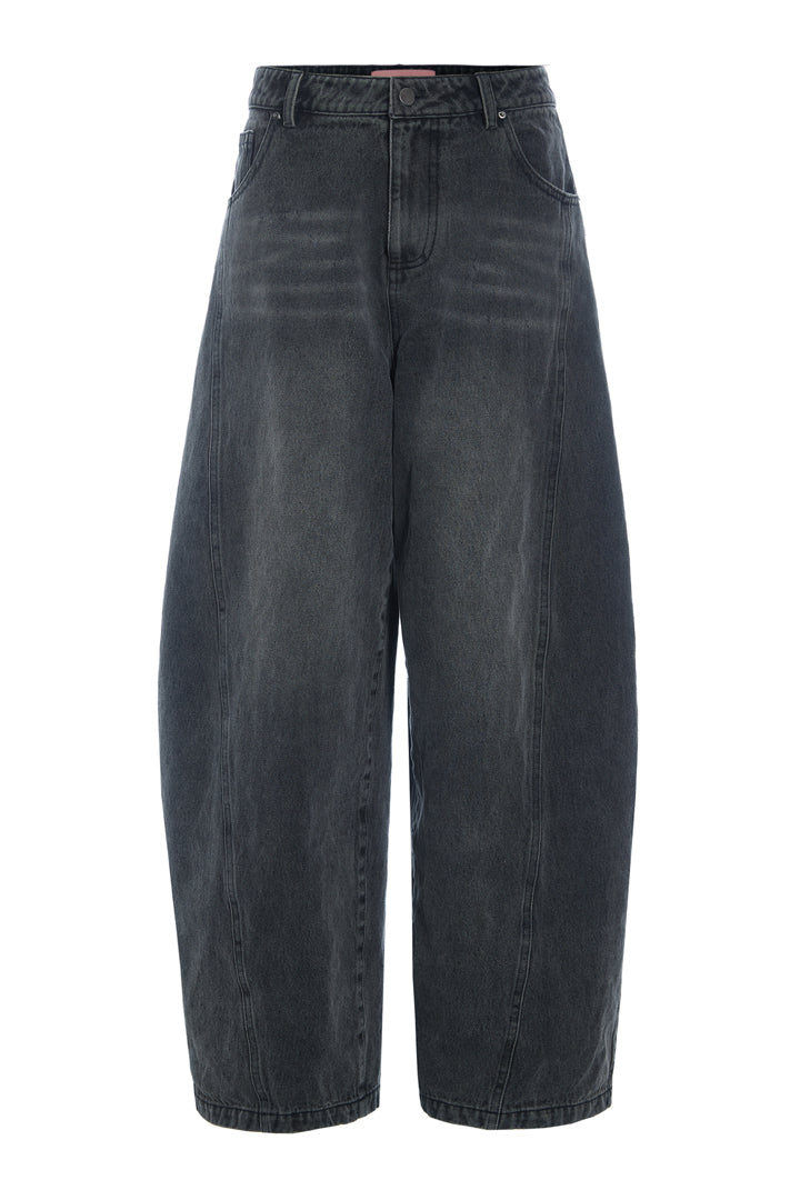 HUNKØN Renata Barrel Jeans Bukser Black