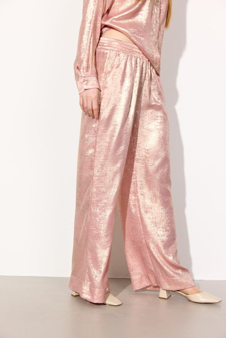 HUNKØN Robin Trousers Bukser Rose Metallic