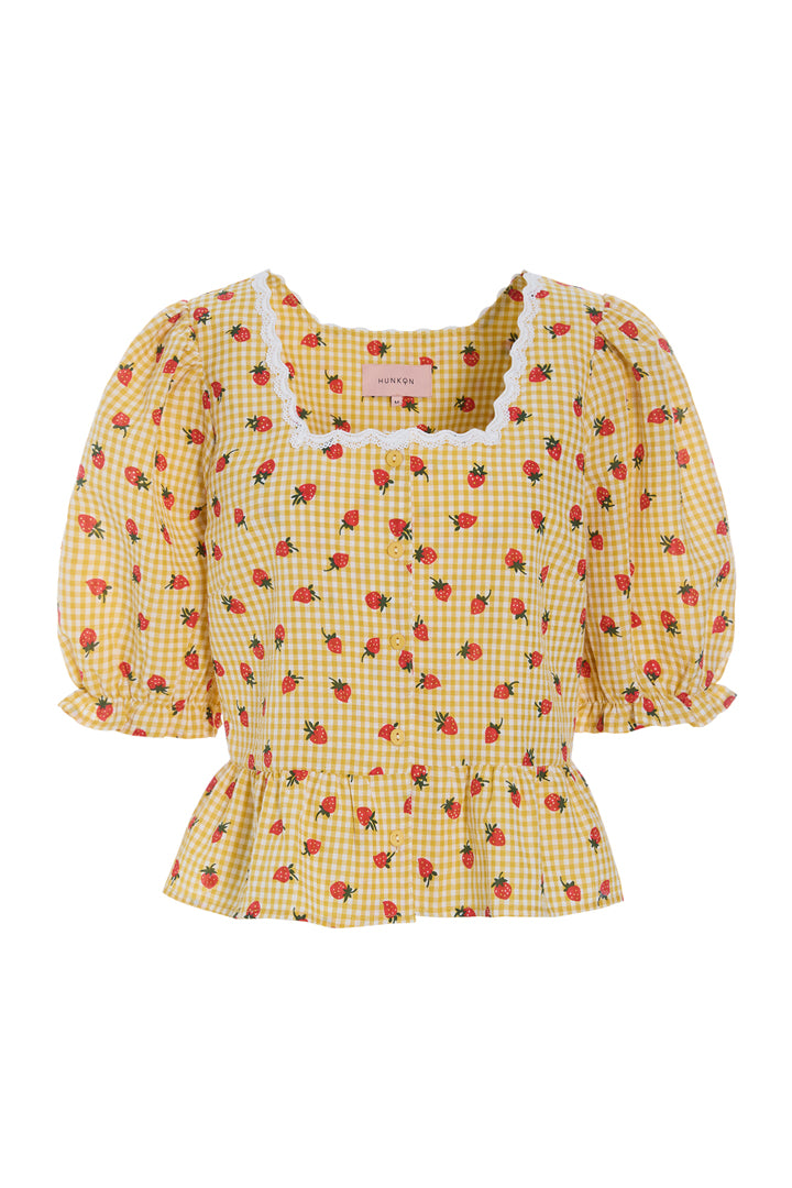 HUNKØN Ruth Blouse Skjorter Yellow