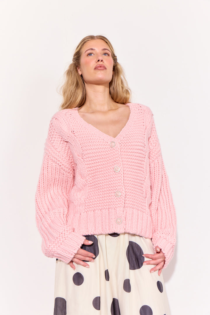 HUNKØN Sabine Knit Cardigan Cardigans Rose