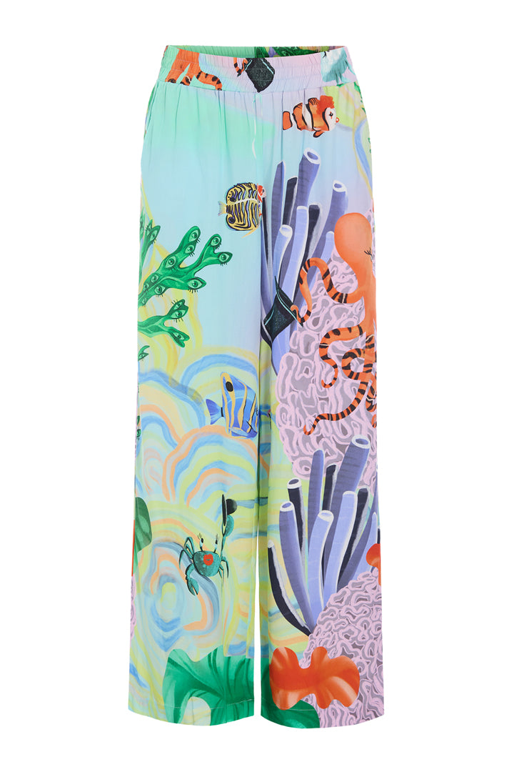 HUNKØN Sandy Trousers Bukser Ocean Life Art Print