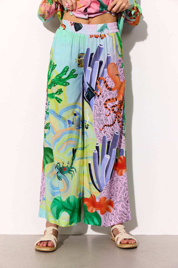 HUNKØN Sandy Trousers Bukser Ocean Life Art Print