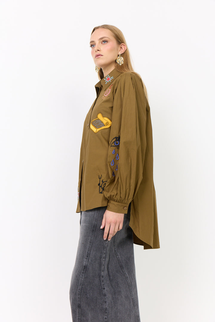 HUNKØN Sasha Shirt Skjorter Olive
