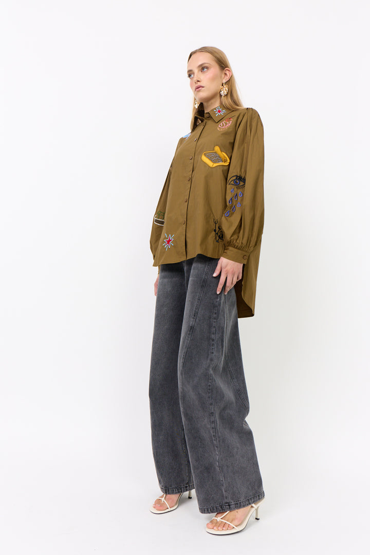 HUNKØN Sasha Shirt Skjorter Olive