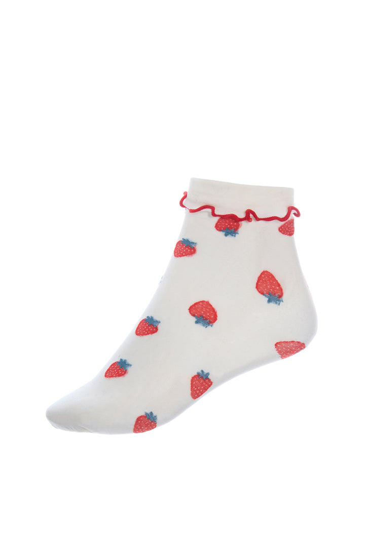 HUNKØN Senta Sheer Socks Accessories Strawberries