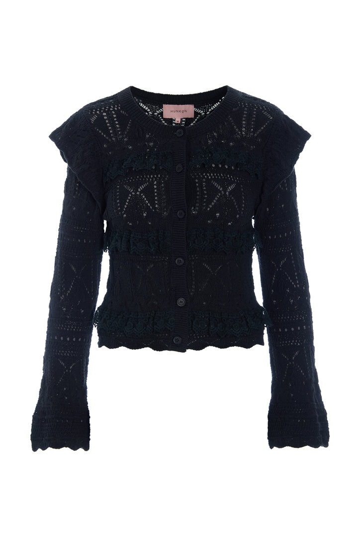 HUNKØN Sienna Knit Cardigan Cardigans Black