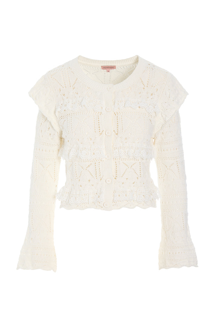 HUNKØN Sienna Knit Cardigan Cardigans Vanilla