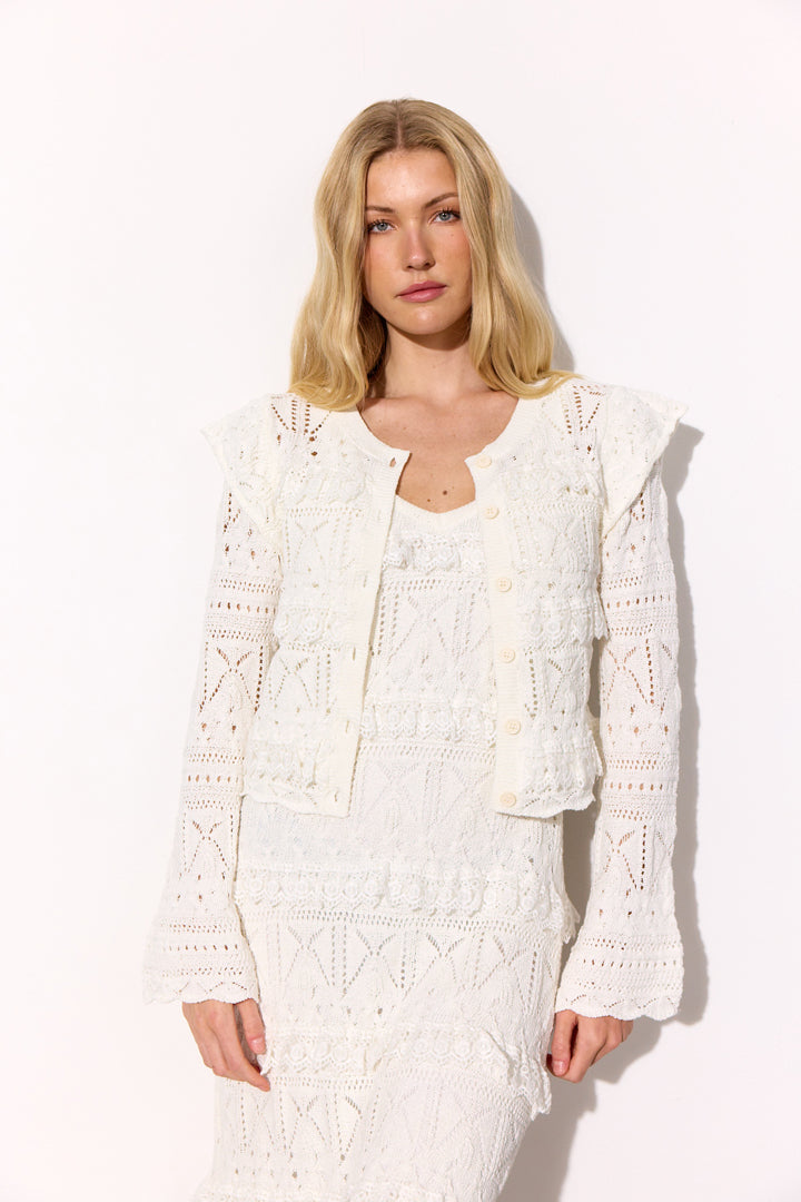 HUNKØN Sienna Knit Cardigan Cardigans Vanilla