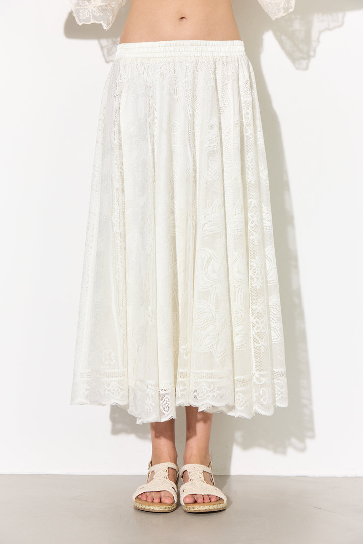 HUNKØN Stine Skirt Nederdele Off White