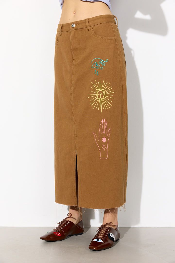 HUNKØN Suki Skirt Nederdele Caramel