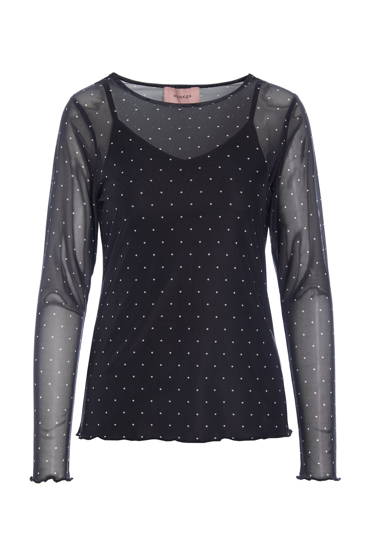 HUNKØN Tova Mesh Blouse Bluser Black