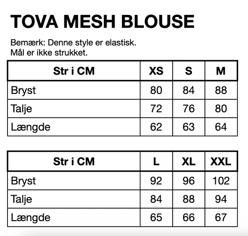 HUNKØN Tova Mesh Blouse Bluser Cream