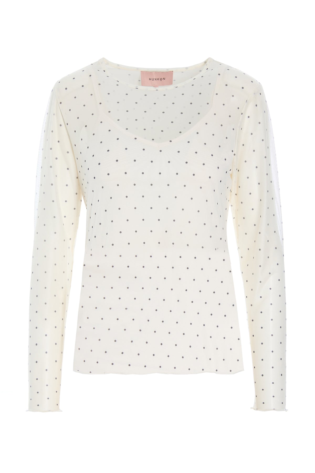 HUNKØN Tova Mesh Blouse Bluser Cream