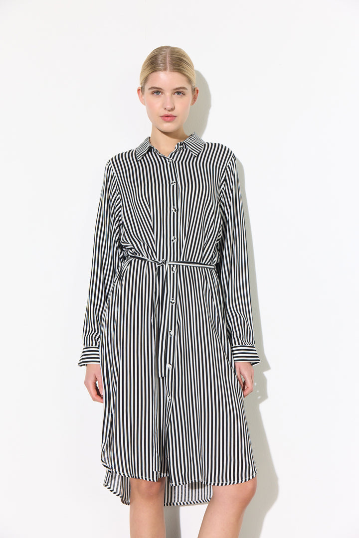HUNKØN Vicky Shirtdress Kjoler Black Striped