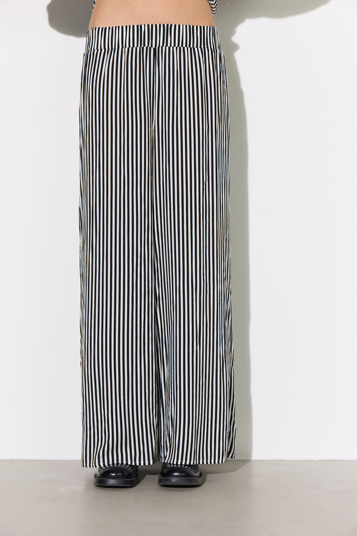 HUNKØN Vicky Trousers Bukser Black Striped