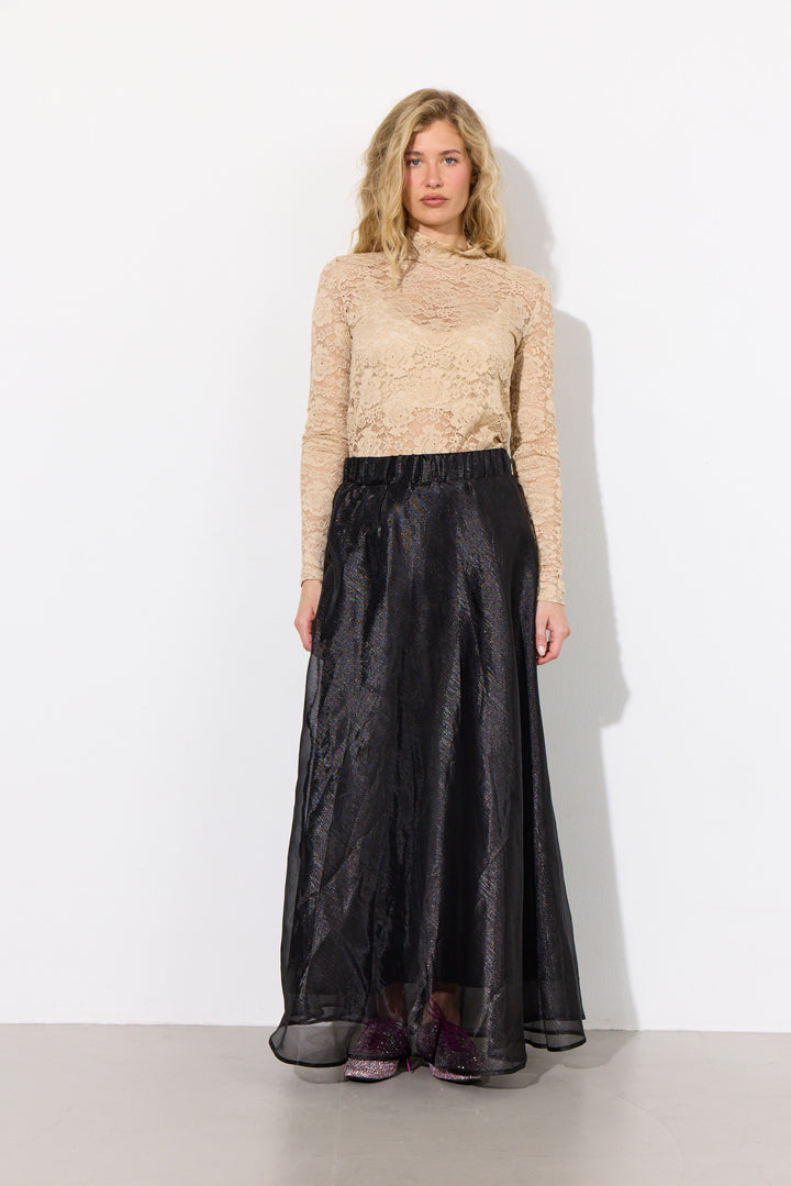 HUNKØN Zinnia Long Skirt Nederdele Black