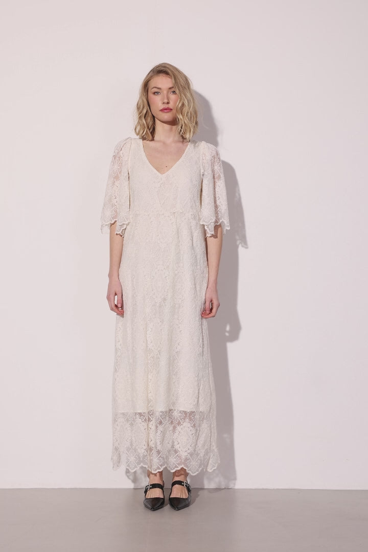 HUNKØN Lulu Lace Dress Kjoler Cream Lace