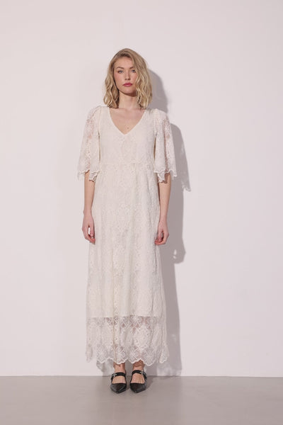 HUNKØN Lulu Lace Dress Kjoler Cream Lace