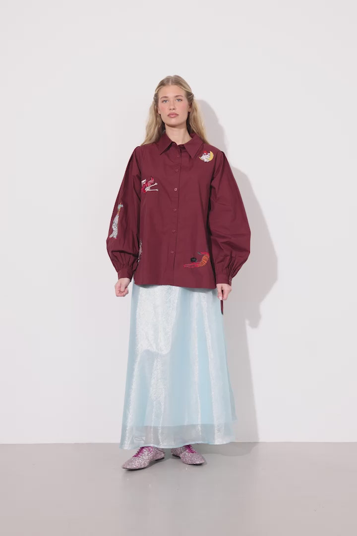 HUNKØN Zinnia Long Skirt Nederdele Blue