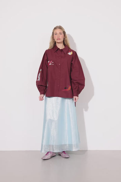 HUNKØN Zinnia Long Skirt Nederdele Blue
