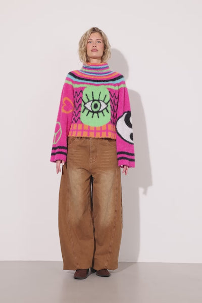 HUNKØN Kitti Knit Blouse Bluser Green Eye